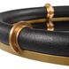 Cyprus Black Faux Shagreen Leather and Brass Tray