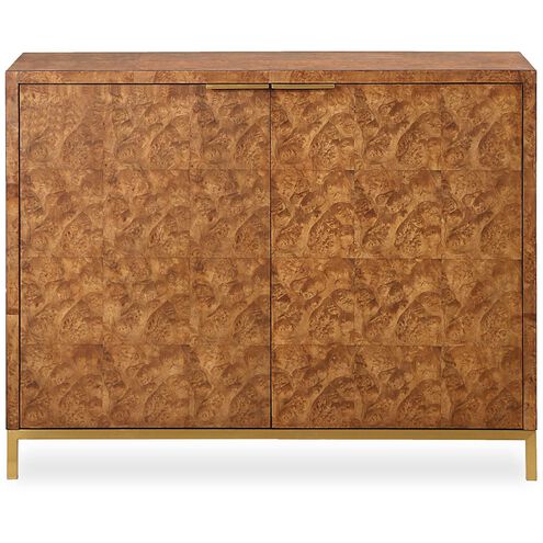 Jethro Burl Veneer and Gold 2 Door Cabinet