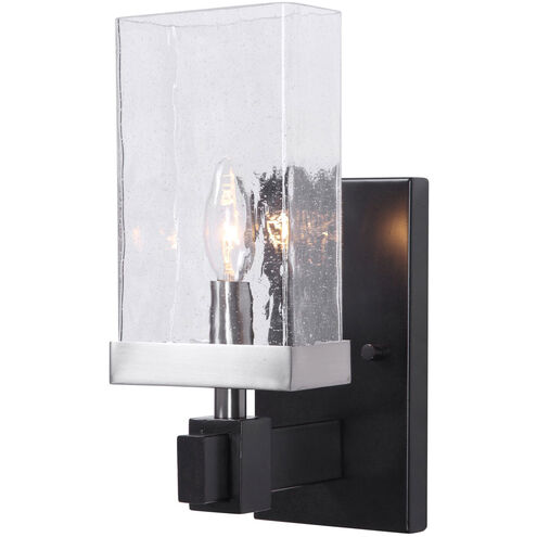 Humboldt 1 Light 5 inch Textured Black and Brushed Nickel Sconce Wall Light