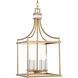 Montreal 4 Light 13.88 inch Warm Brass Pendant Ceiling Light