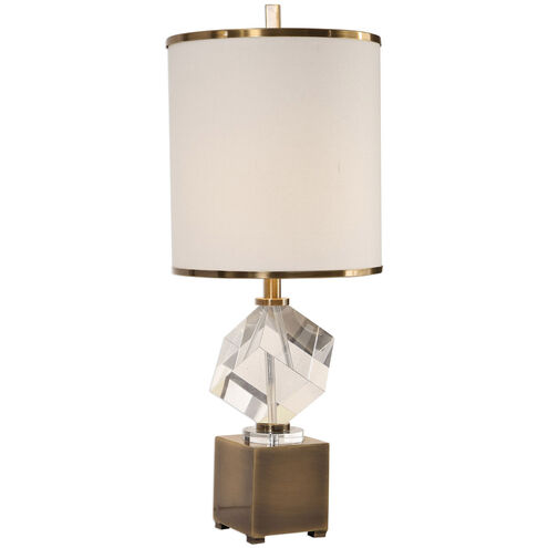 Cristino 30 inch 150 watt Antique Brass and Crystal Table Lamp Portable Light