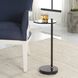 Steward 23.25 X 9.5 inch Black Marble and Black Glass with Brushed Brass Drink Table