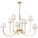 Poppins 8 Light 45 inch Warm Brass Chandelier Ceiling Light