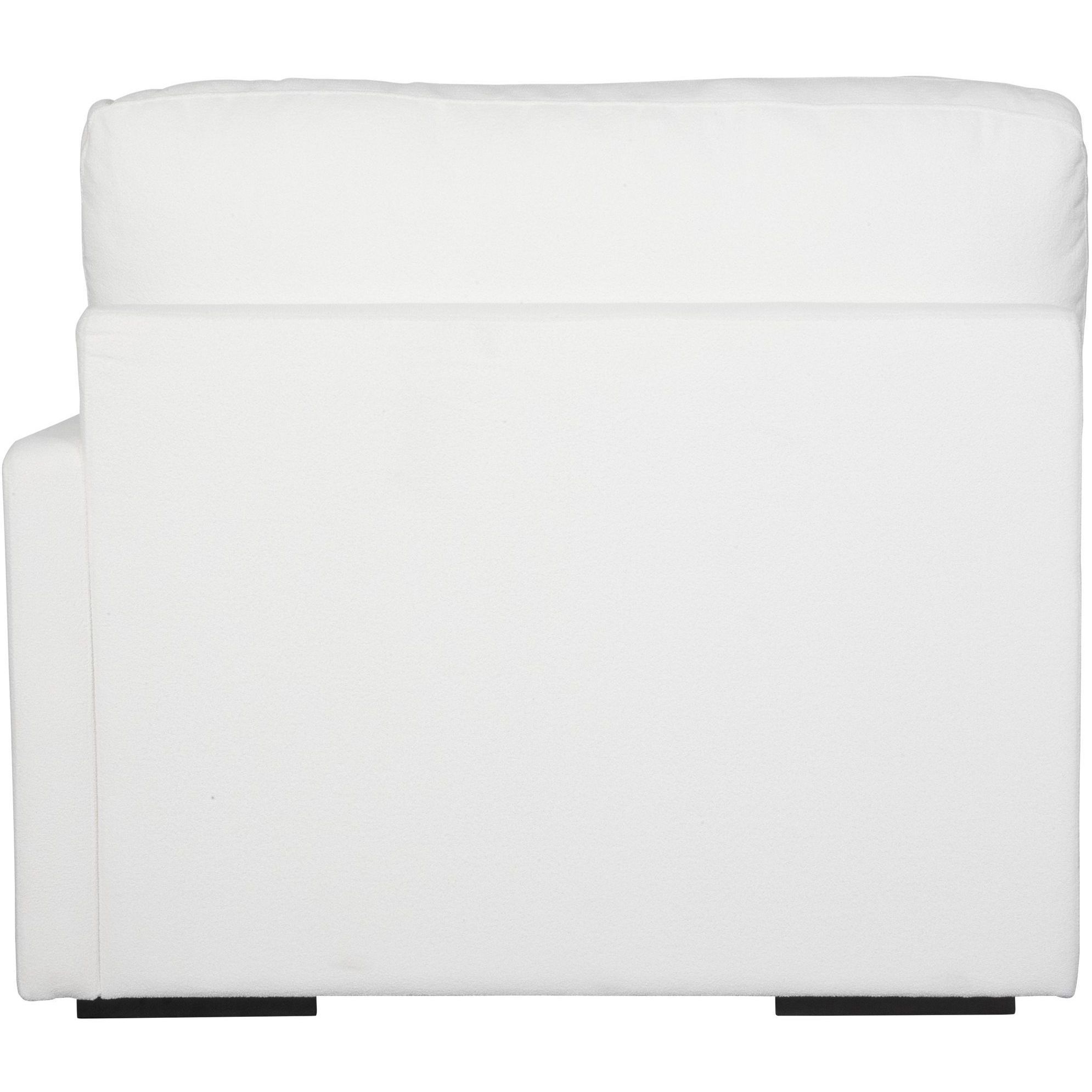 Refuge Arctic White Polyester Sofa, Right Arm Facing