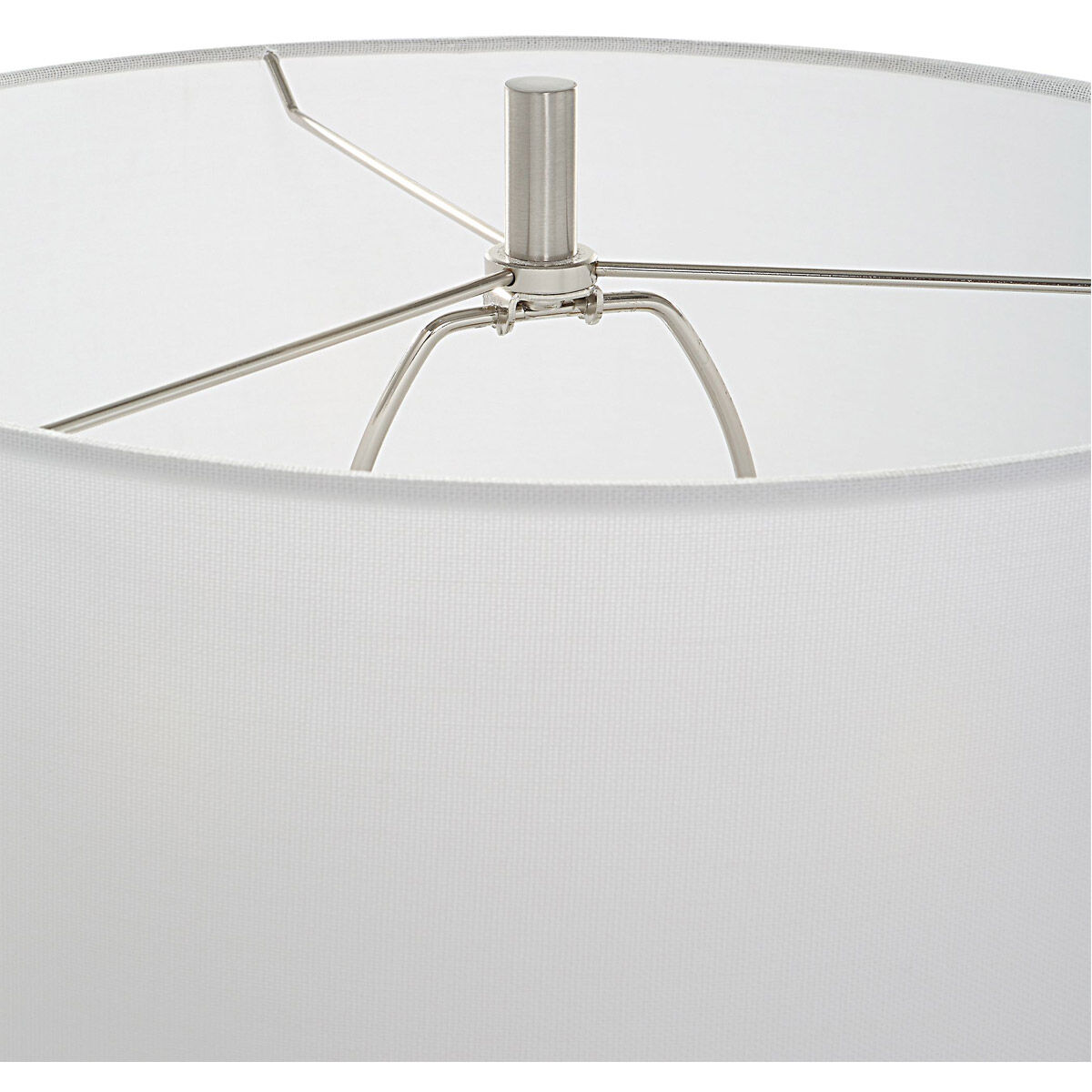 Hourglass 35 inch 150.00 watt White Marble and Brushed Nickel Table Lamp Portable Light