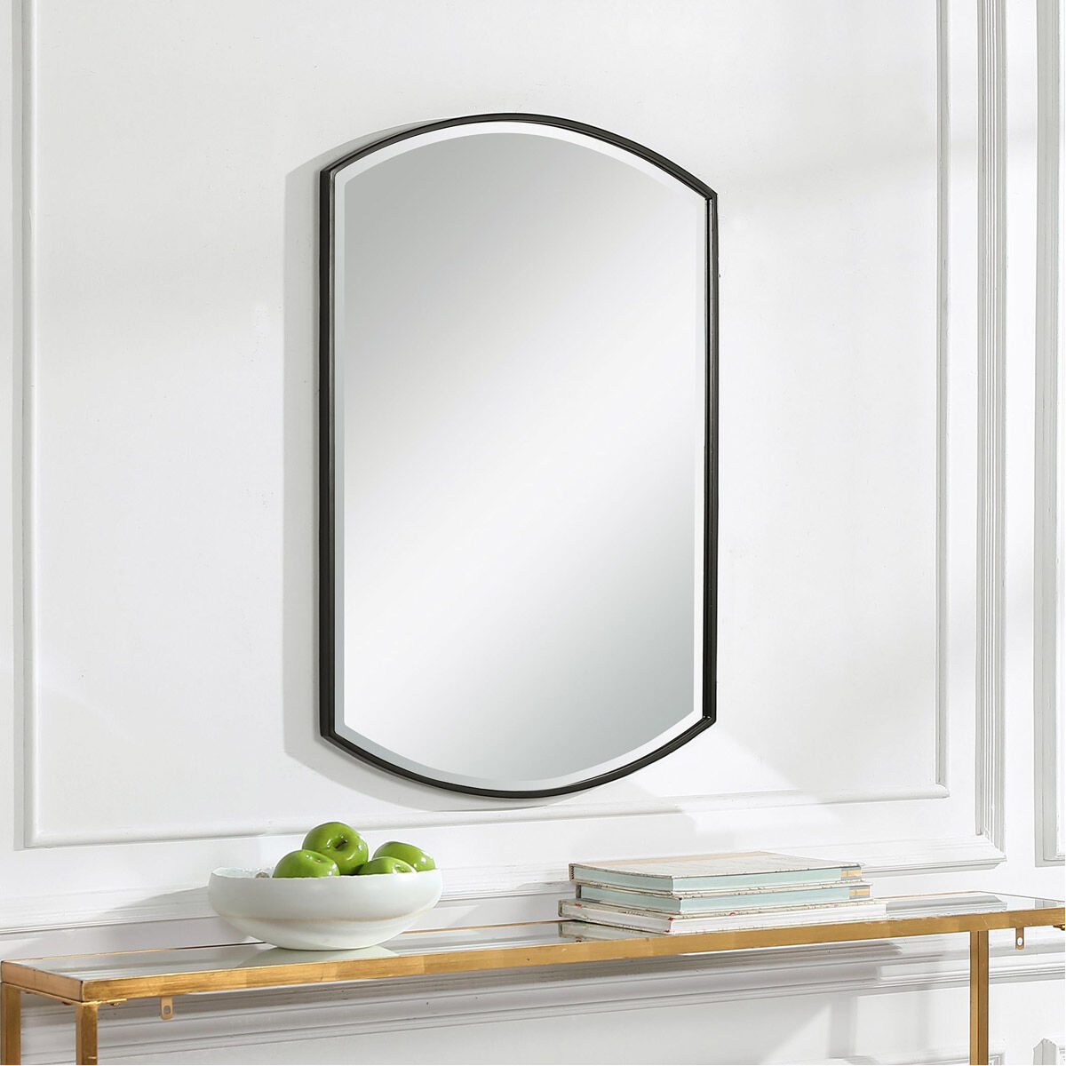 Shield 38 X 24 inch Satin Black Wall Mirror