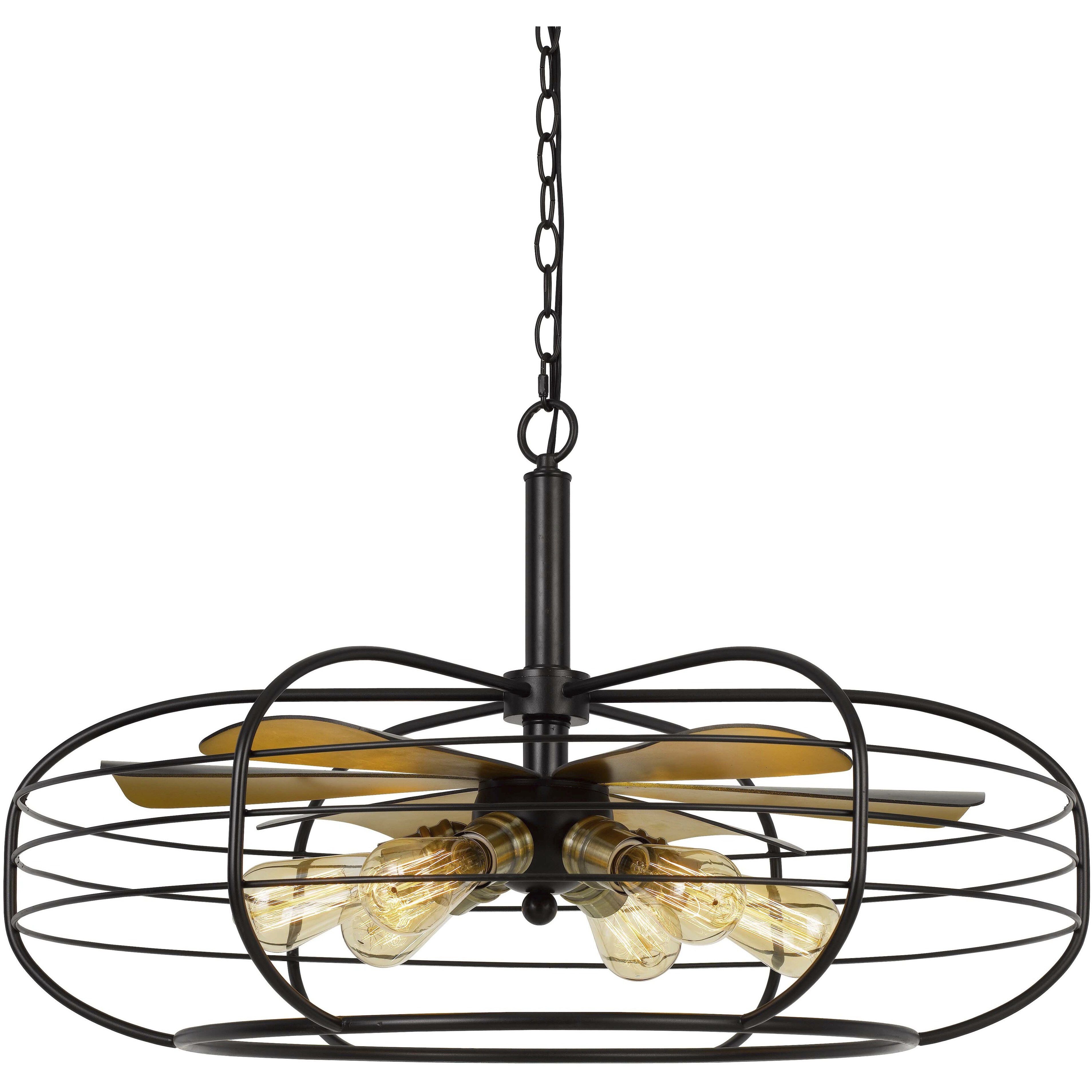 Margo 6 Light 30 inch Dark Bronze Chandelier Ceiling Light, Fan Blade