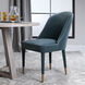 Brie Slate Blue Velvet and Brushed Brass Armless Chairs, Set of 2