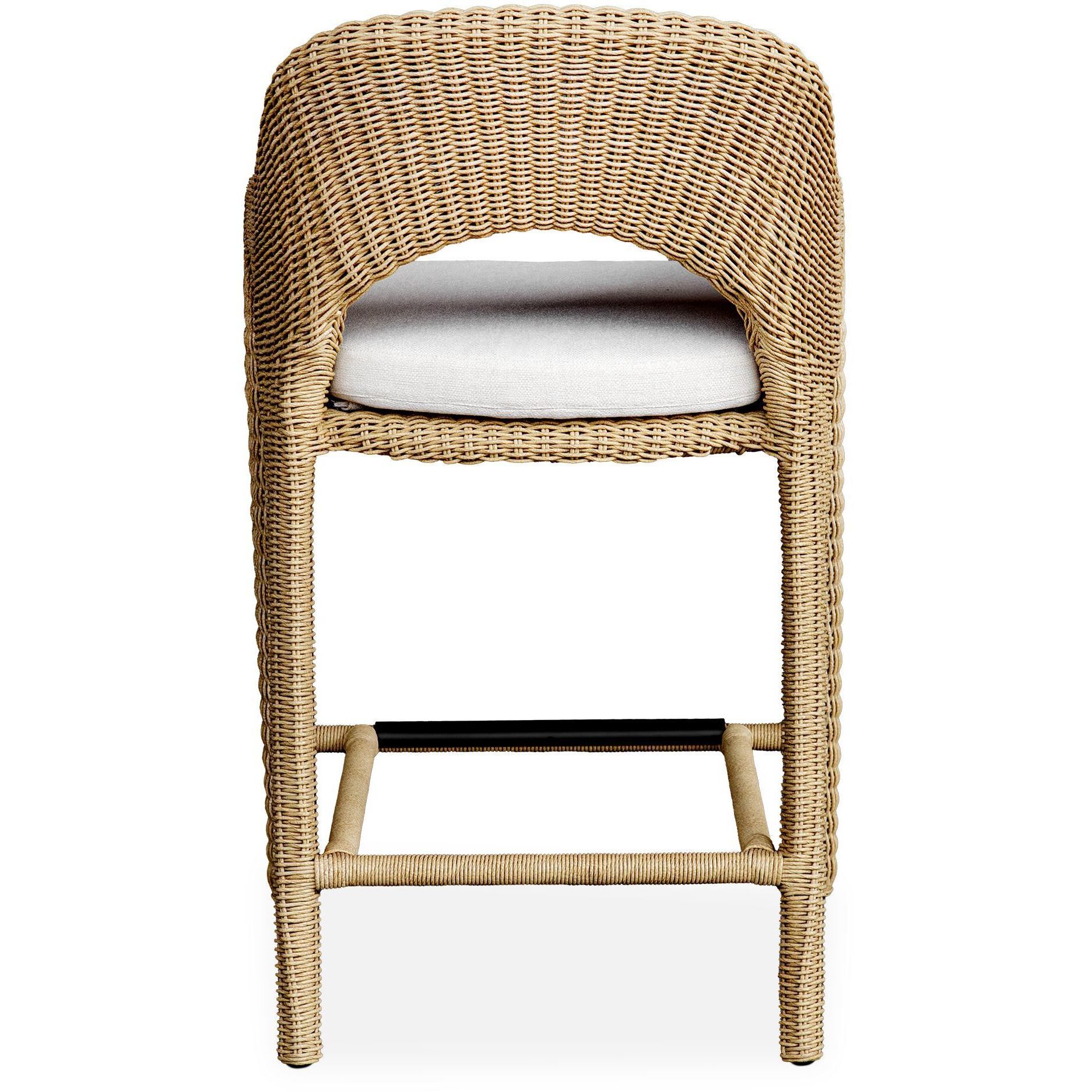 Kavali 38 inch Natural Honey and Oyster White Outdoor Counter Stool