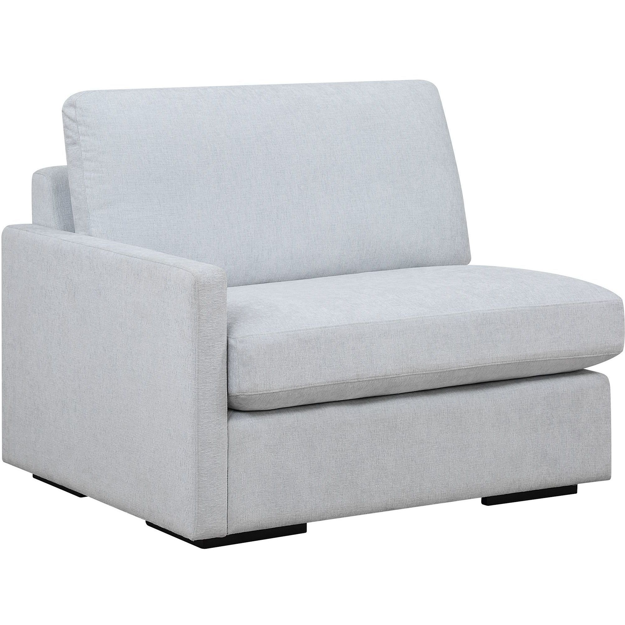 Refuge Light Cloud Blue Polyester Sofa, Left Arm Facing