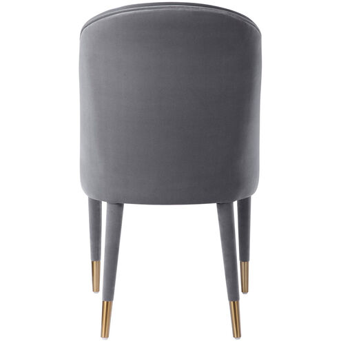 Brie Light Gray Velvet and Brushed Brass Armless Chairs, Set of 2
