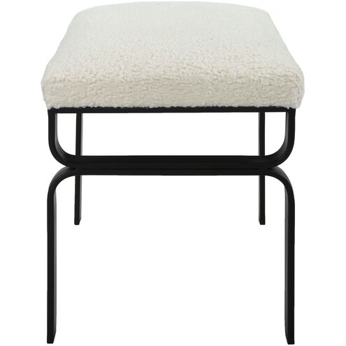 Diverge Black and White with White Faux Shearling Bench