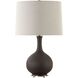 Rimini 24.25 inch 150.00 watt Matte Black Glaze with Rust Undertones and Brushed Antique Brass Table Lamp Portable Light