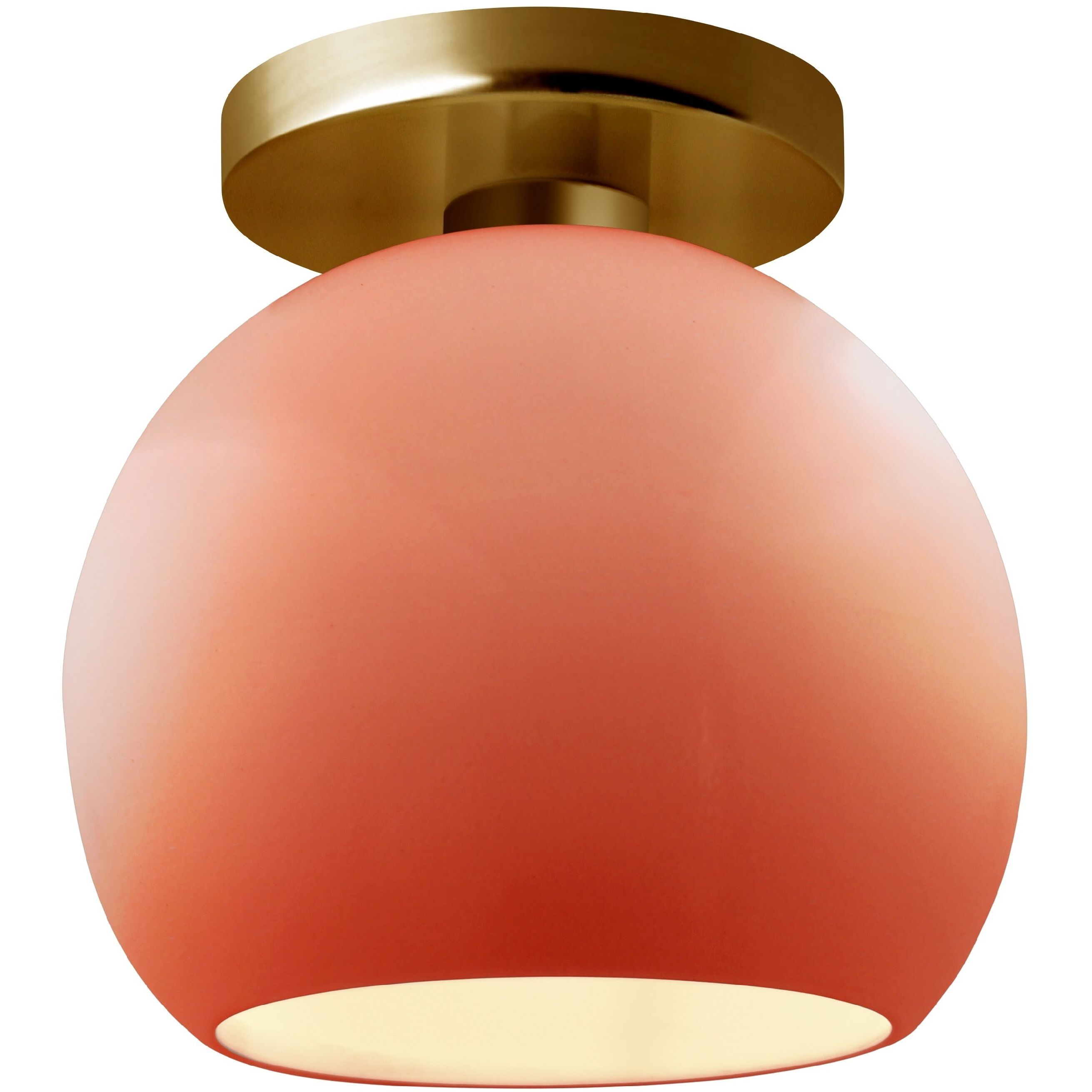 Radiance 1 Light 10 inch Gloss Blush and Brushed Brass Semi Flush Ceiling Light