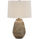 Tonachio 25.25 inch 150 watt Light Gray Wash and Brass Table Lamp Portable Light