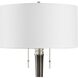 Winchester 33.5 inch 60 watt Antique Brass and Crystal Table Lamp Portable Light