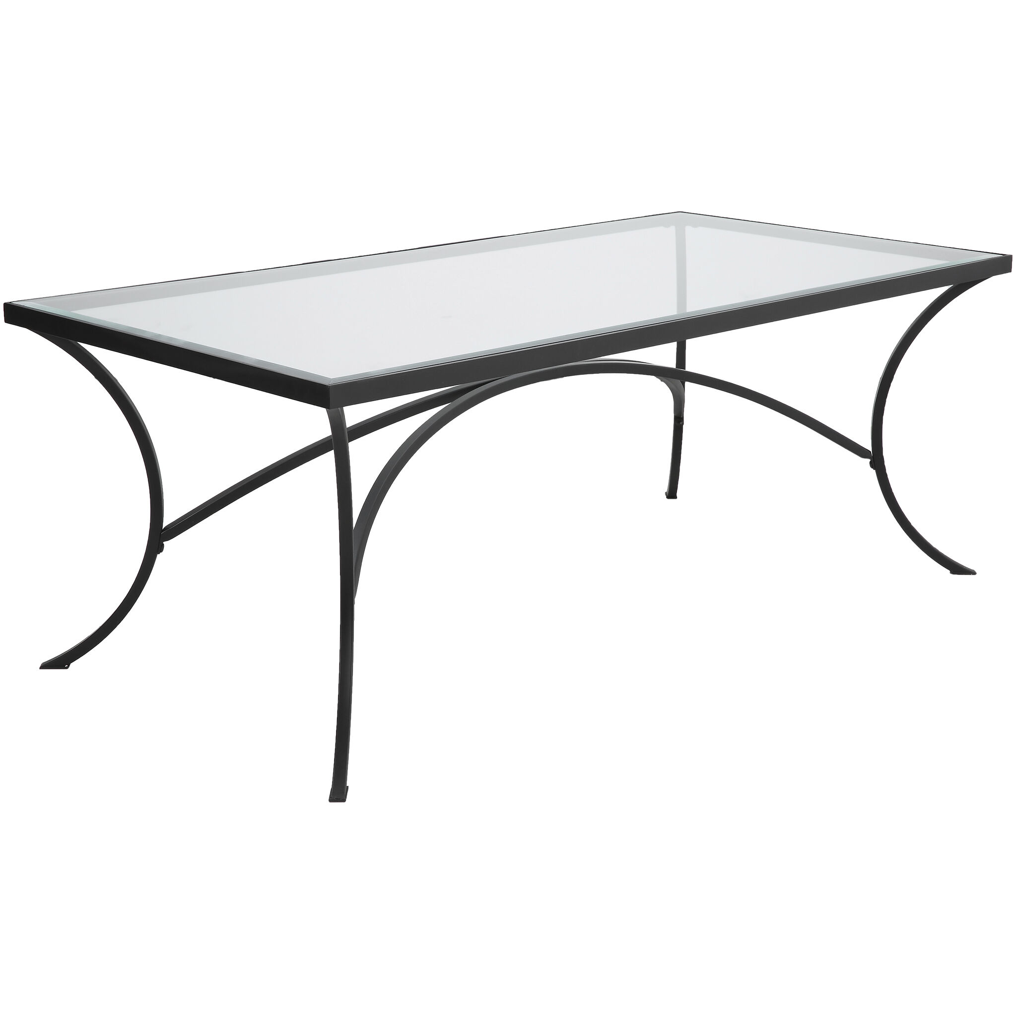 Alayna 48 X 18 inch Satin Black and Clear Glass Coffee Table