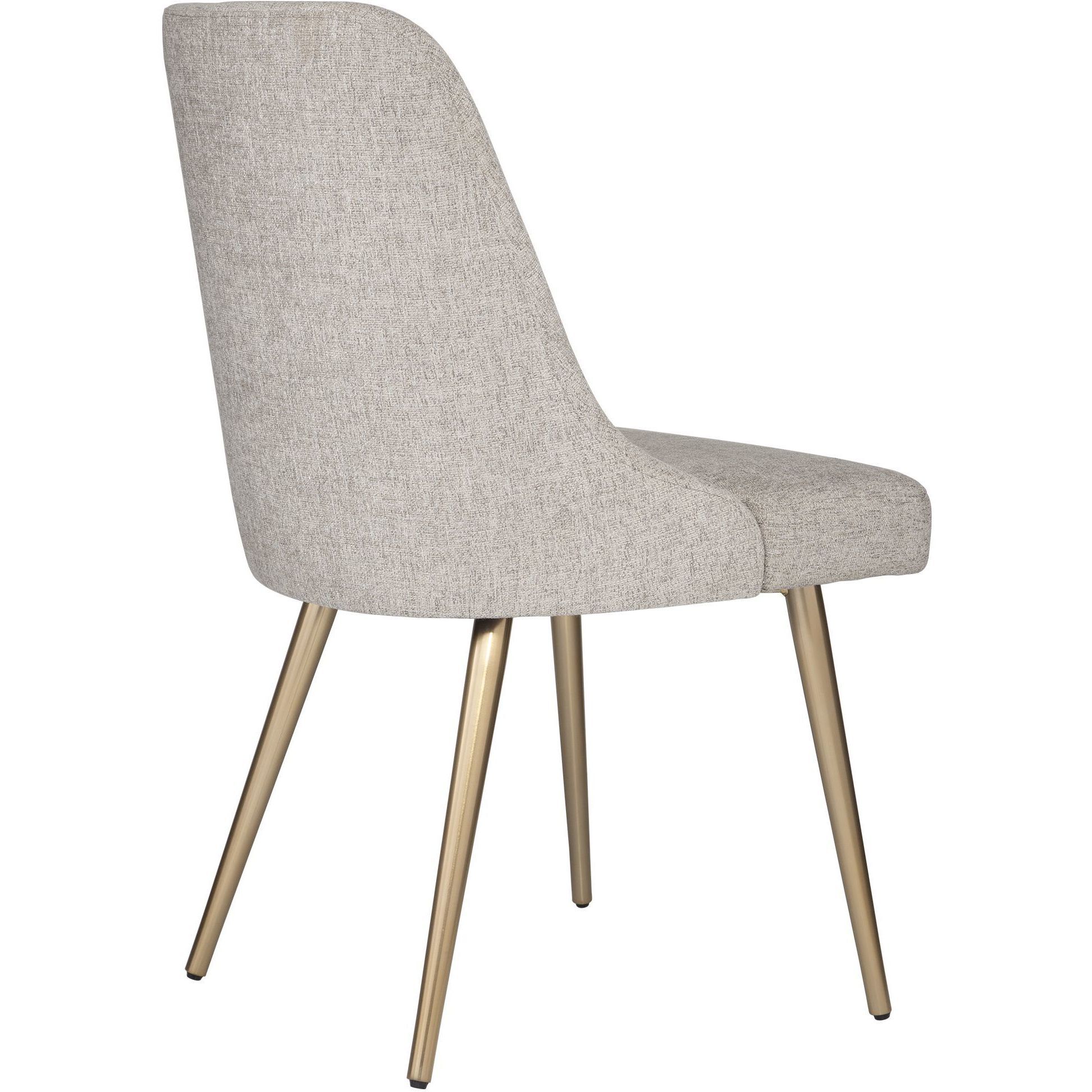 Bramwell Heathered Gray Polyester and Brushed Gold Dining Chair