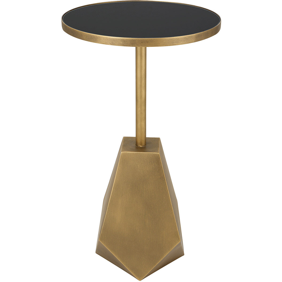 Comet 24 X 14 inch Antique Bronze and Black Glass Accent Table