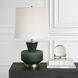 Trentino 28 inch 150 watt Emerald Green Glass and Antique Brass Table Lamp Portable Light