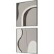 Joel Grey and White and Walnut Wall Art, Set of 2