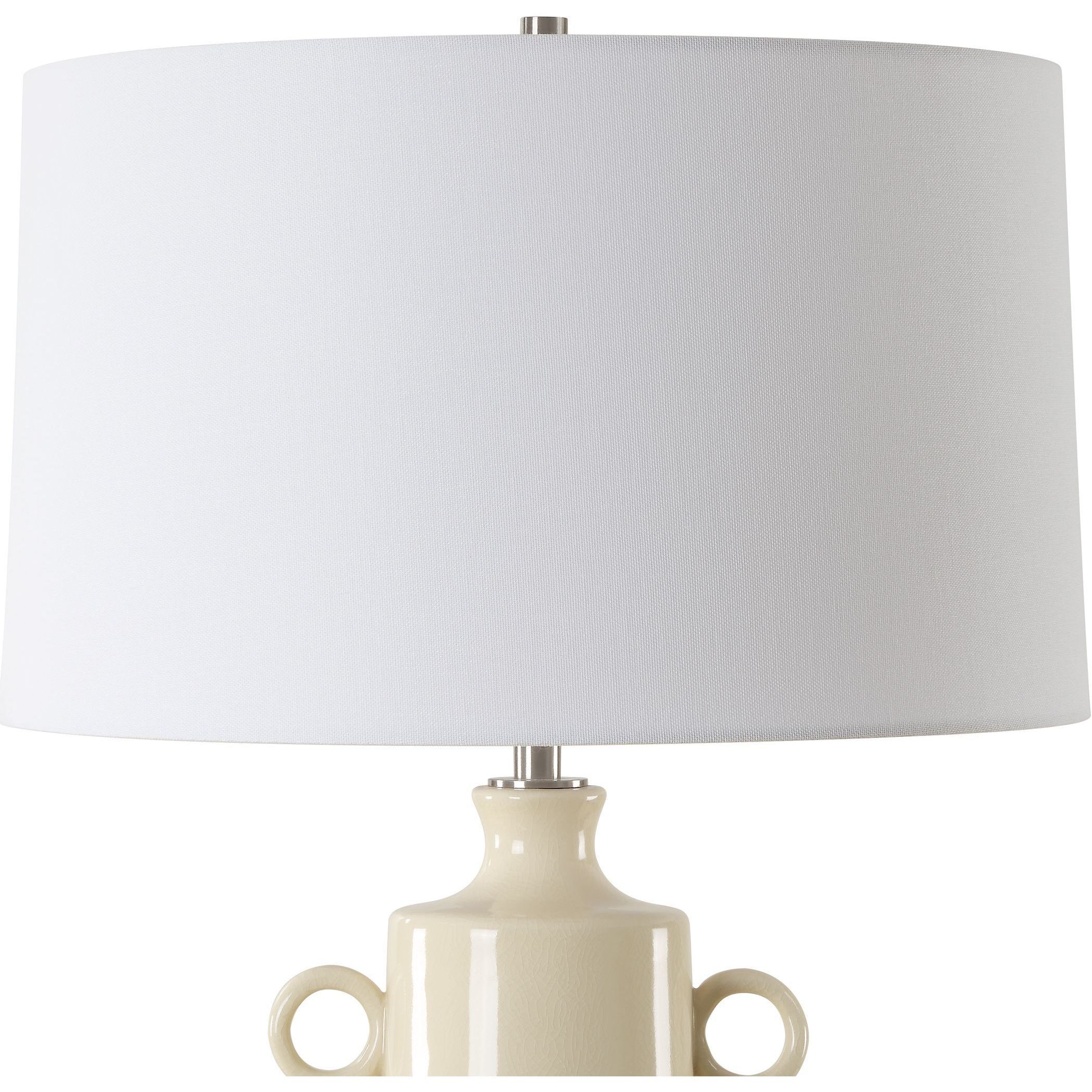 Florero 32 inch 150.00 watt Pale Yellow Crackled Glaze and Brushed Nickel Table Lamp Portable Light