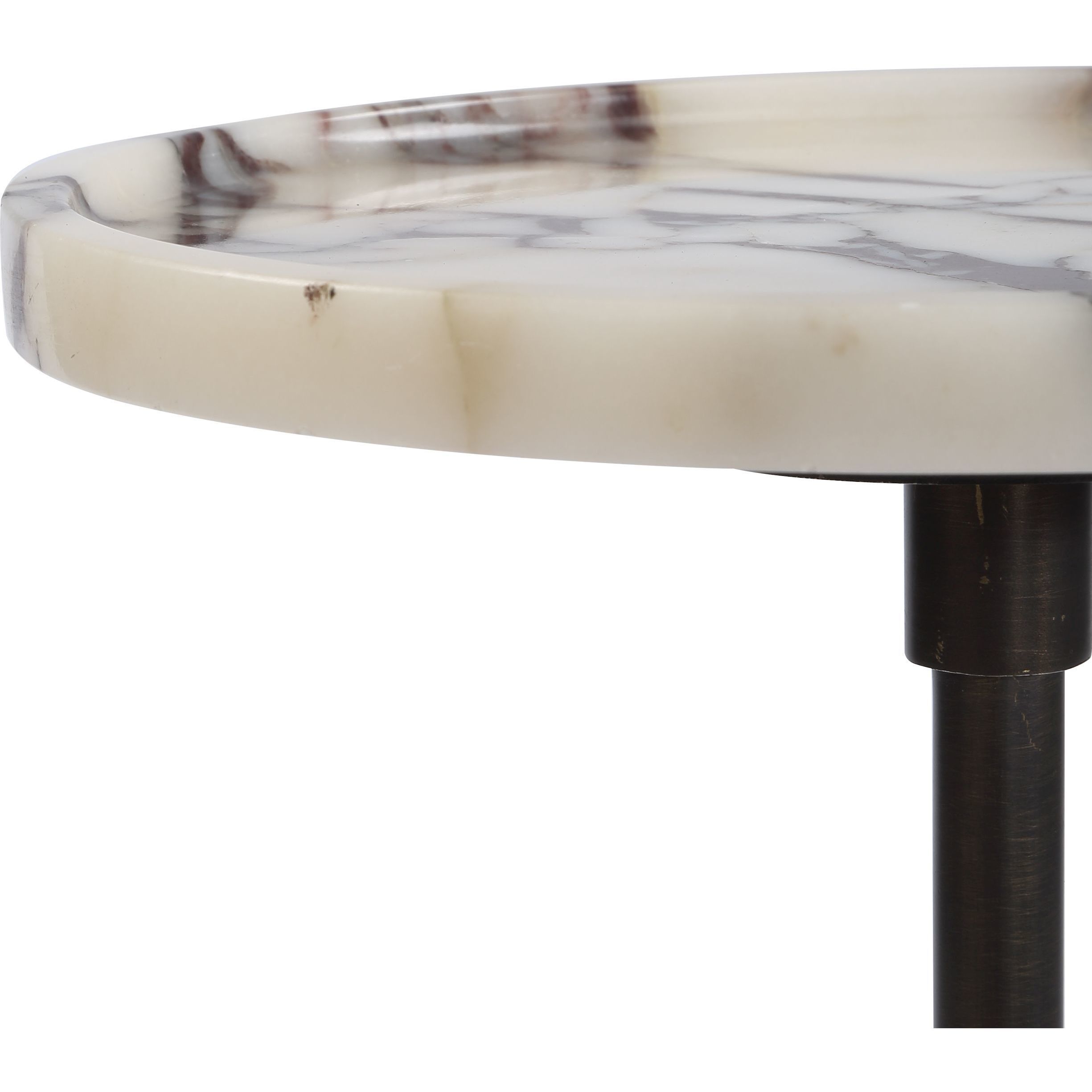 Brunson 24 X 9.5 inch Dark Bronze and White Marble Drink Table