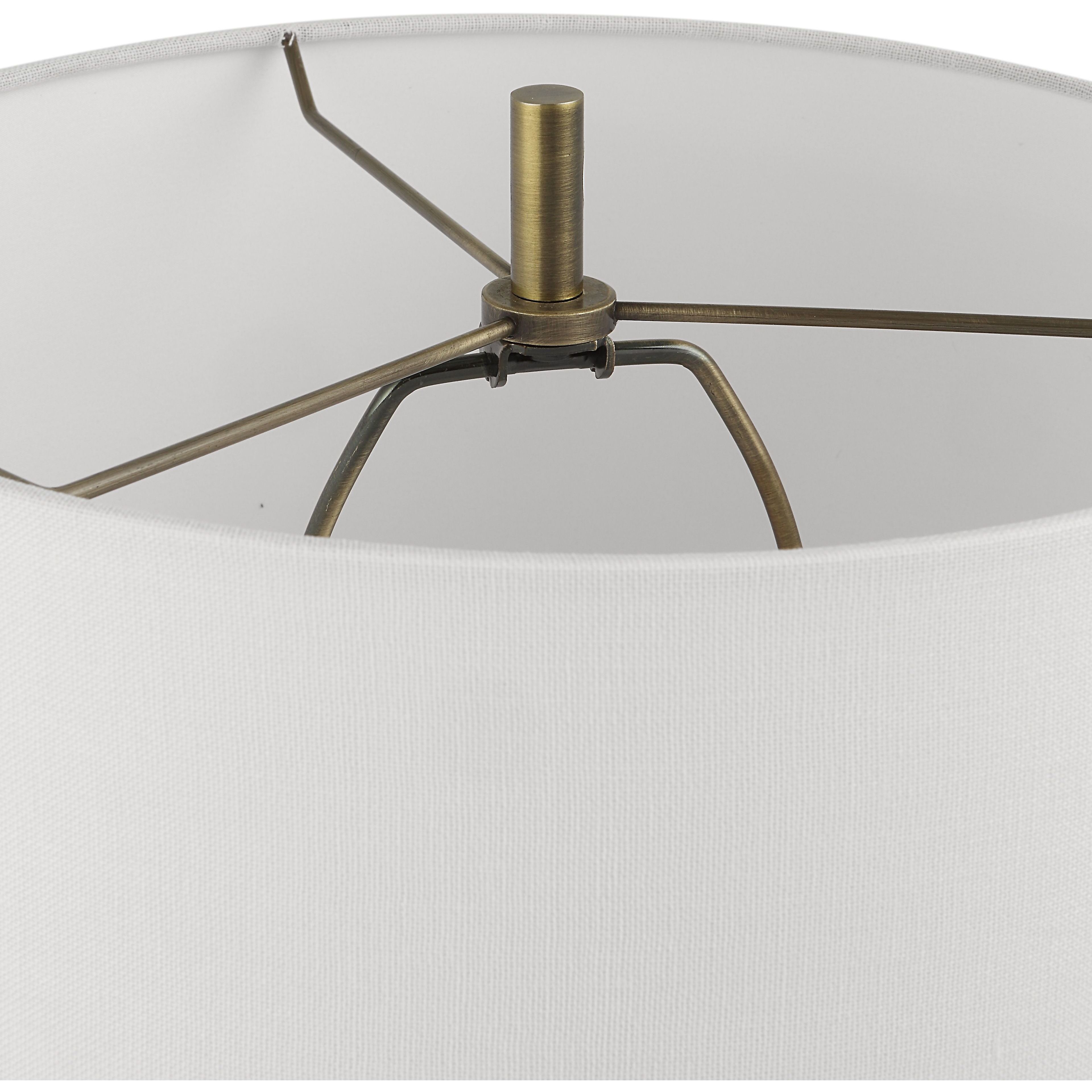 Fountain 34 inch 150.00 watt Man-Made Black Stone and Brushed Brass Buffet Lamp Portable Light