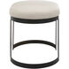 Infinity 20 inch Matte Black and Off-white Linen Fabric Accent Stool