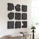 Bahati Charcoal Black Wooden Wall Decor, Set of 9