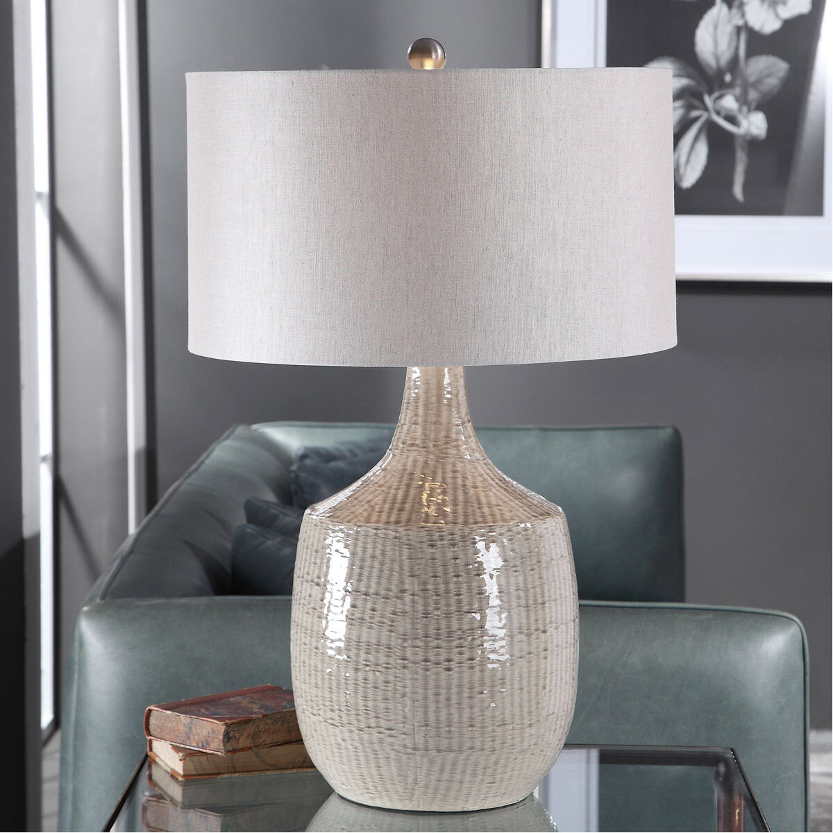 Felipe 30 inch 150 watt Gray Table Lamp Portable Light