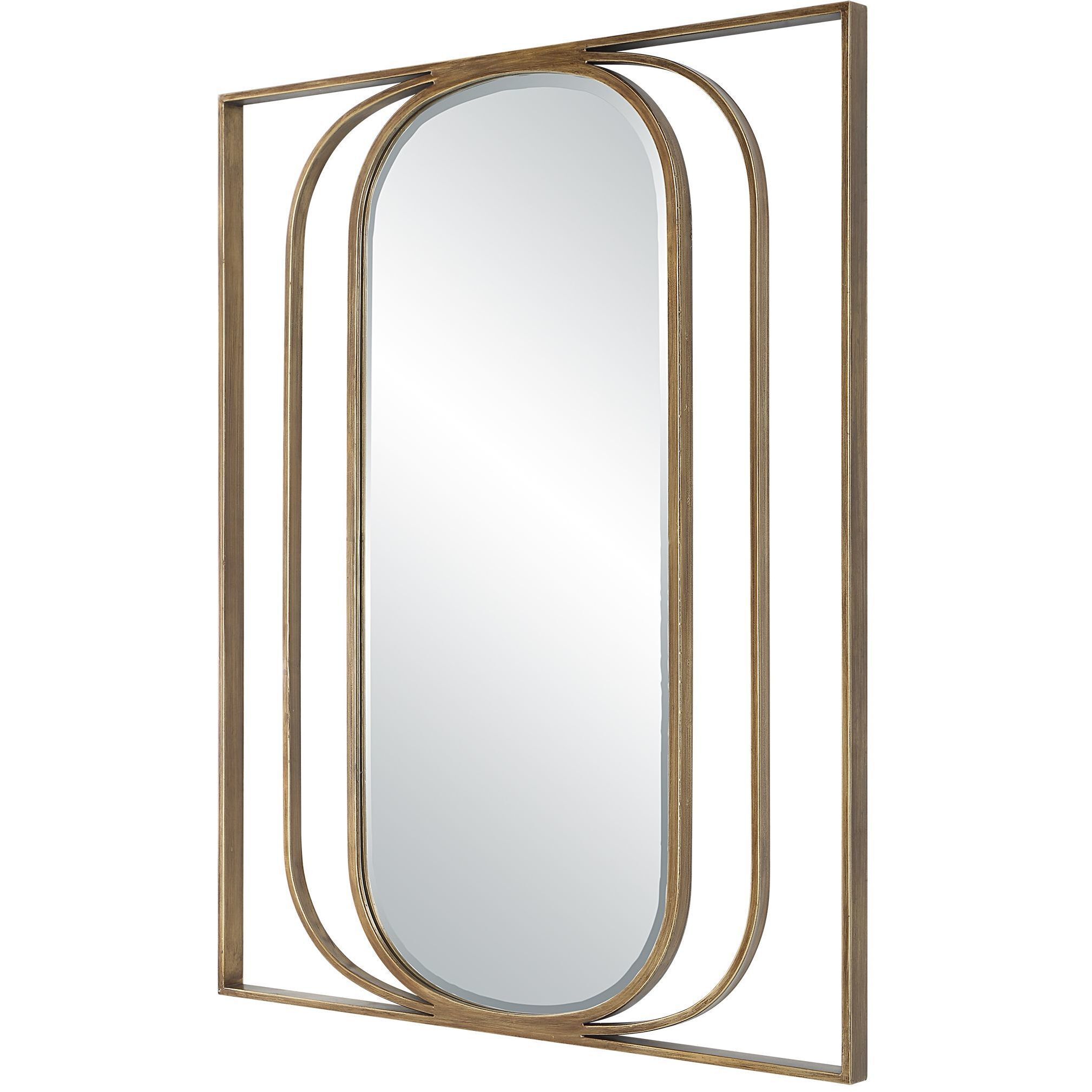Replicate 40 X 30 inch Antiqued Gold Mirror