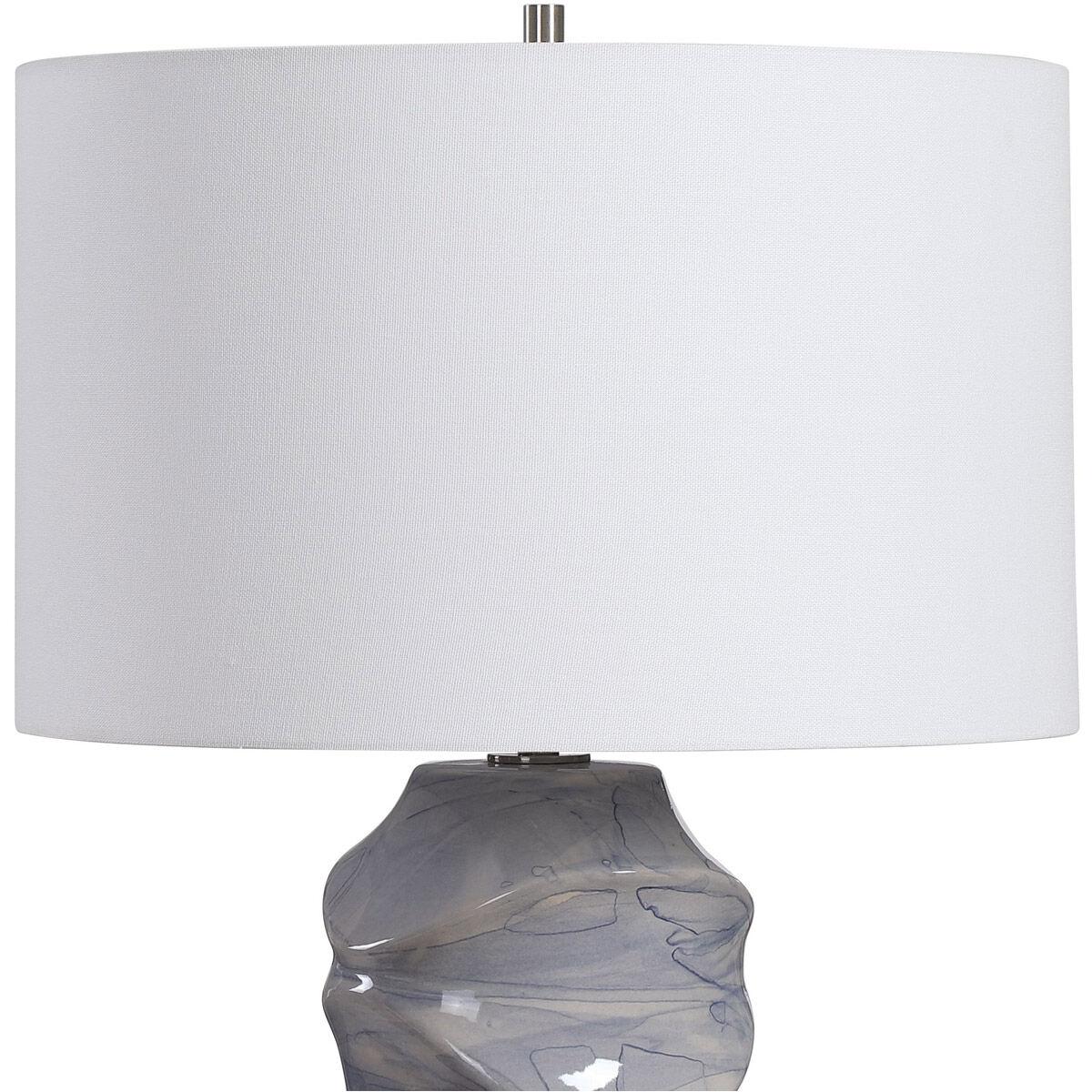 Waves 28 inch 150.00 watt Light Cobalt Blue Drip Glaze Table Lamp Portable Light