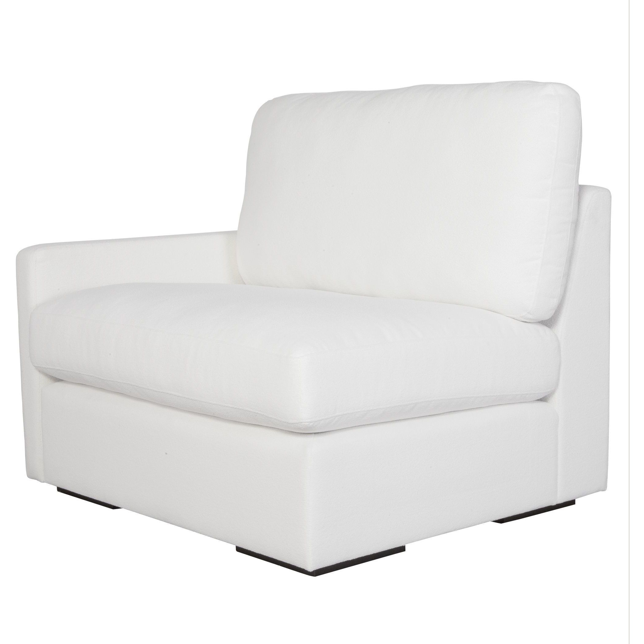 Refuge Arctic White Polyester Sofa, Left Arm Facing