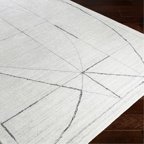 Costilla 156 X 108 inch White and Charcoal Tones with Black Rug, 9ft x 13ft