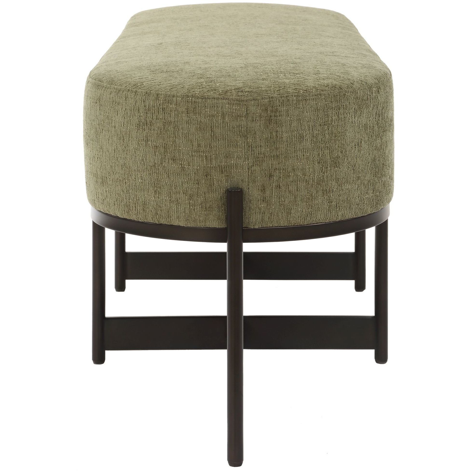 Merino Textured Moss Toned Polyester and Bronze Bench