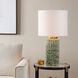 Hensley 28.75 inch 150 watt Ivory and Moss Green and Antique Brass Table Lamp Portable Light