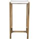 Affinity 22 X 12.5 inch Antique Gold and Natural White Marble Accent Table