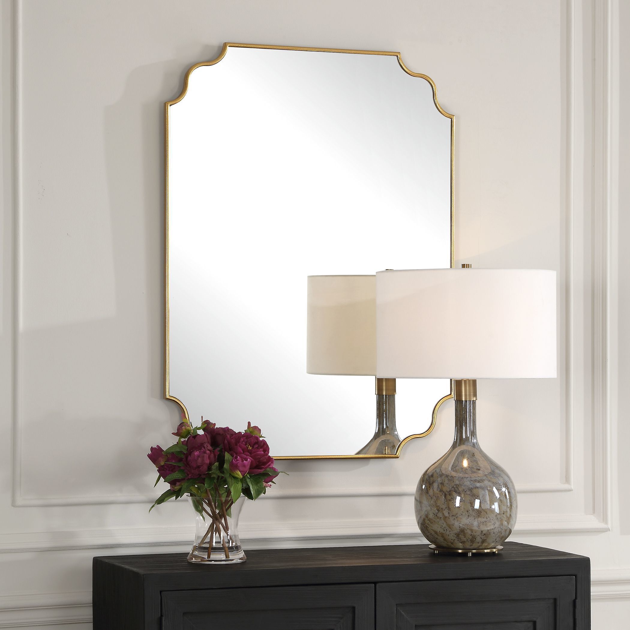Lennyn 40 X 30 inch Antiqued Gold Leaf Vanity Mirror