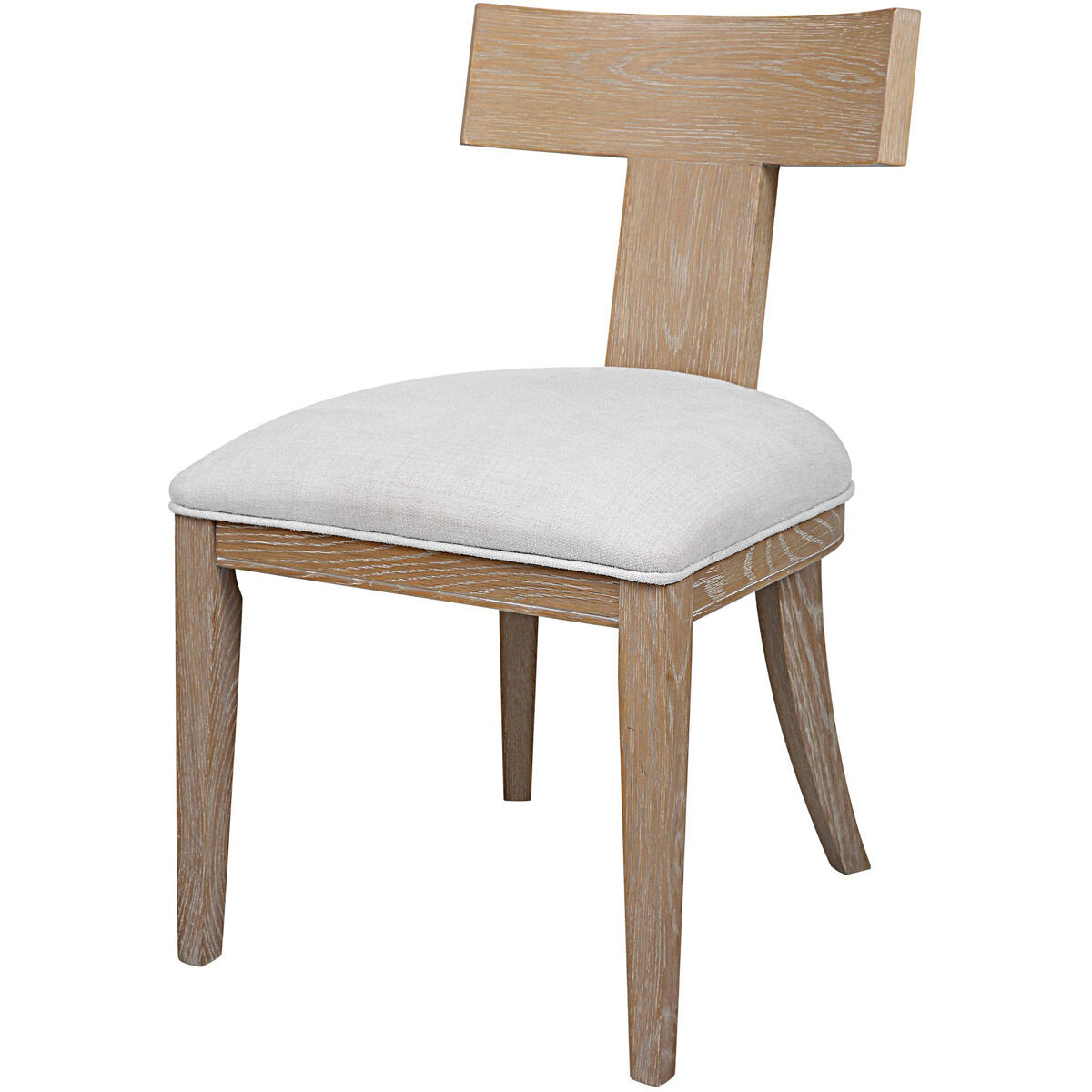 Idris Natural Oak and White Armless Chair