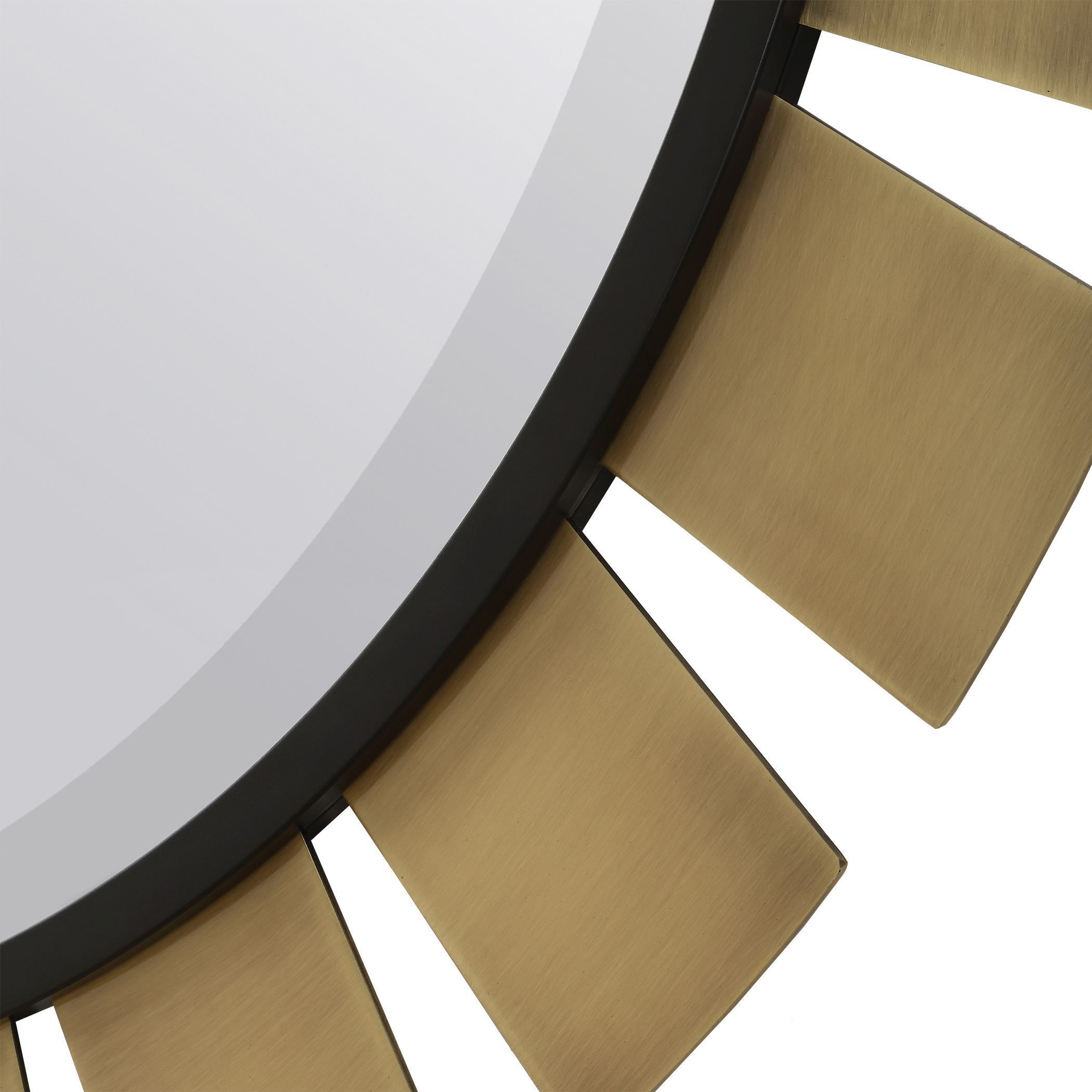 Toluca 45 X 45 inch Antique Brass and Black Mirror