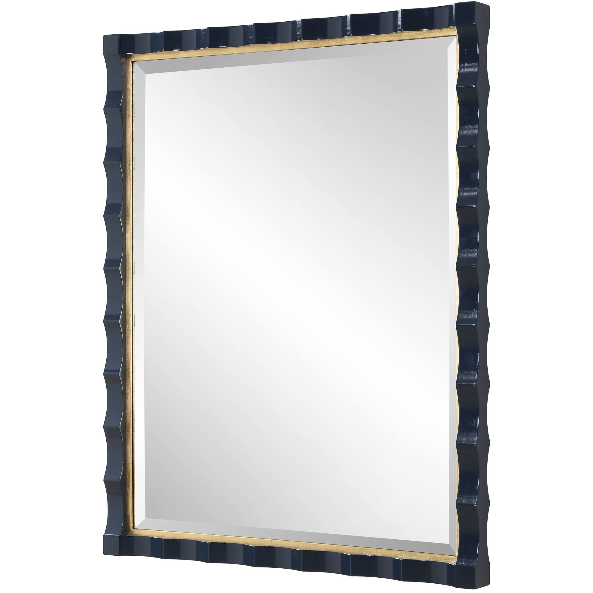 Gulf 39 X 31 inch Navy Lacquer Mirror