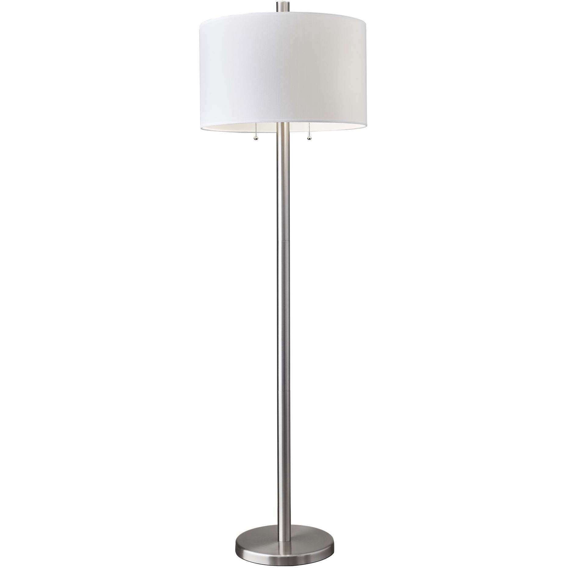 Boulevard 61 inch 100 watt Satin Steel Floor Lamp Portable Light