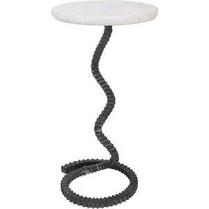 Lasso 24 X 13 inch Gunmetal and Marble Drink Table