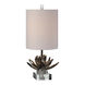 Silver Lotus 25 inch 150 watt Silver Accent Lamp Portable Light
