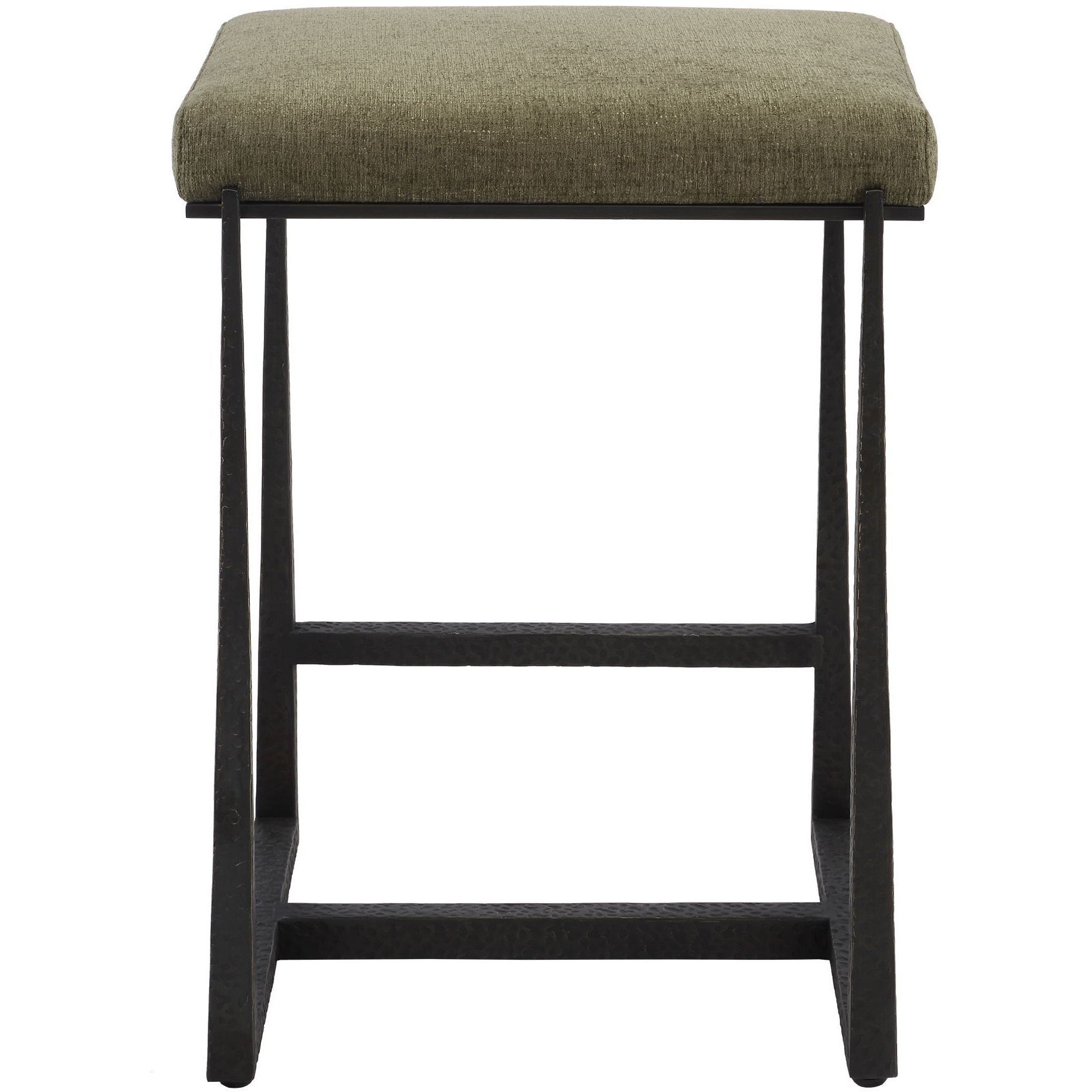 Midas 26 inch Textured Antique Bronze and Textured Moss Toned Polyester Counter Stool