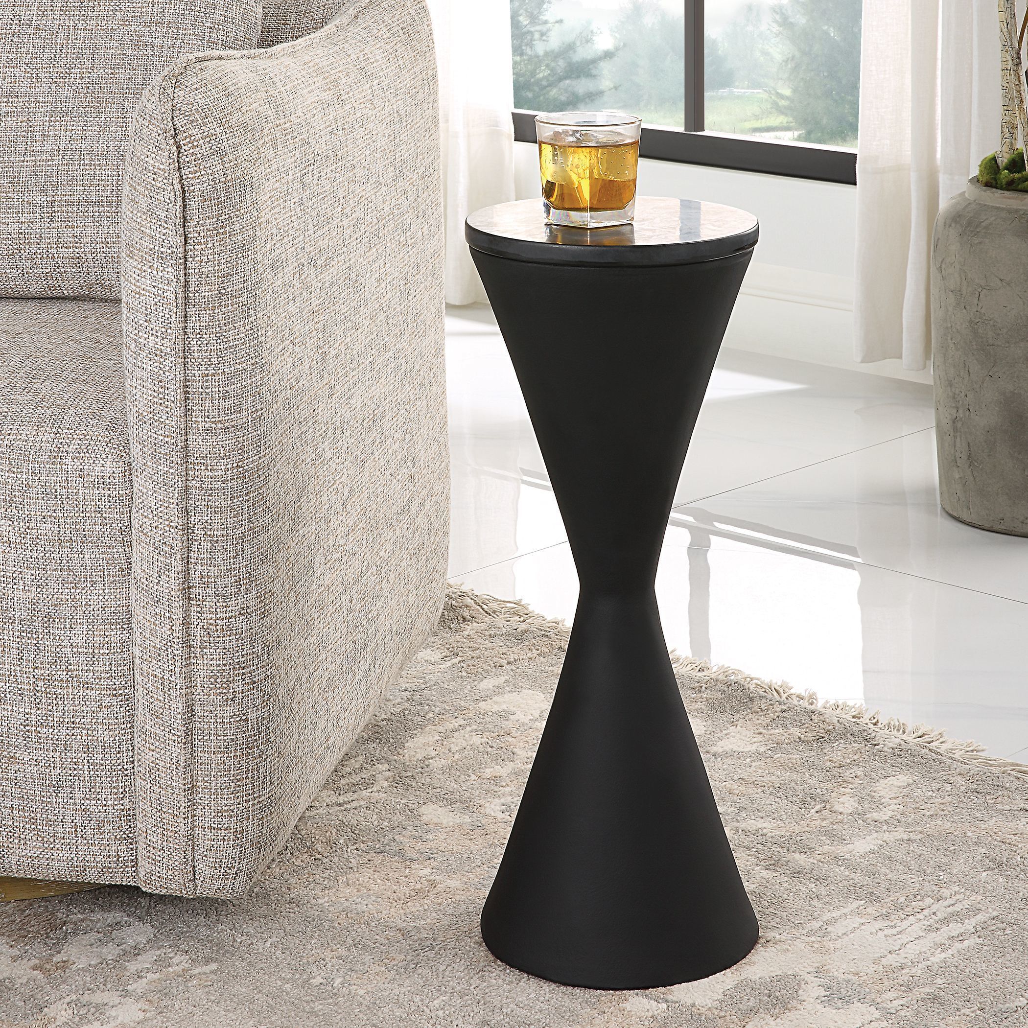 Uttermost 22889 Time s Up 24.25 X 9 inch Textured Matte Black and