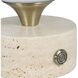 Abril 8.25 inch Travertine and Brass Rechargeable LED Accent Lamp Portable Light