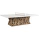 Stonewood 108 X 30 inch White and Teak Wood Indoor Outdoor Ping-Pong Dining Table