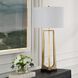 Crossroads 32.5 inch 150.00 watt Antique Brass and Black Marble Table Lamp Portable Light